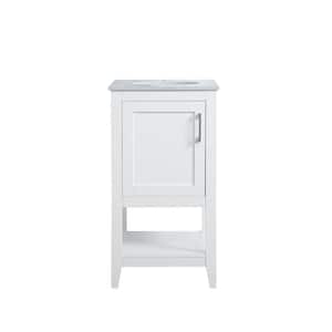 Timeless Home 18 in. W x 19 in. D x 34 in. H Single Bathroom Vanity in White with Calacatta Engineered Stone