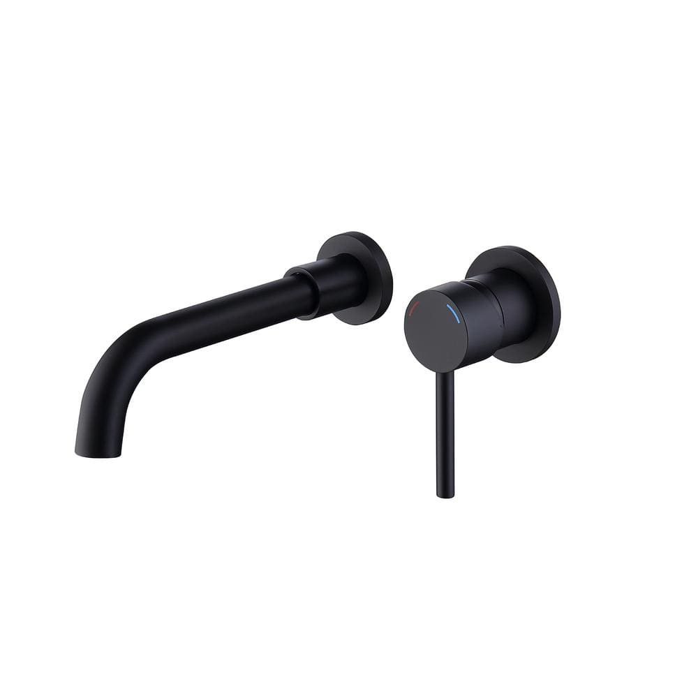 Single-Handle Wall Mount Bathroom Faucet in Matte Black