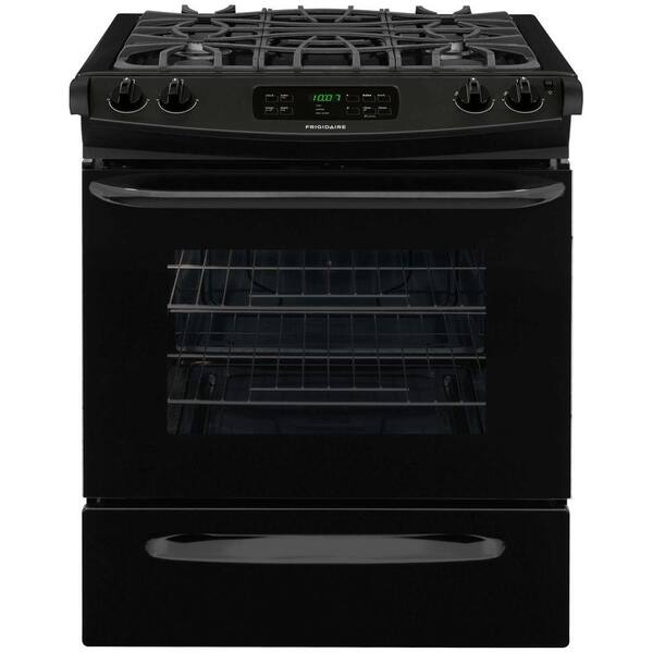Frigidaire 30 in. 4.6 cu. ft. Slide-In Gas Range with Self-Cleaning Oven in Black