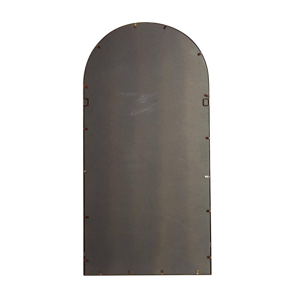 Espresso Brown Arched Windowpane Wall Mirror 24" x 48"