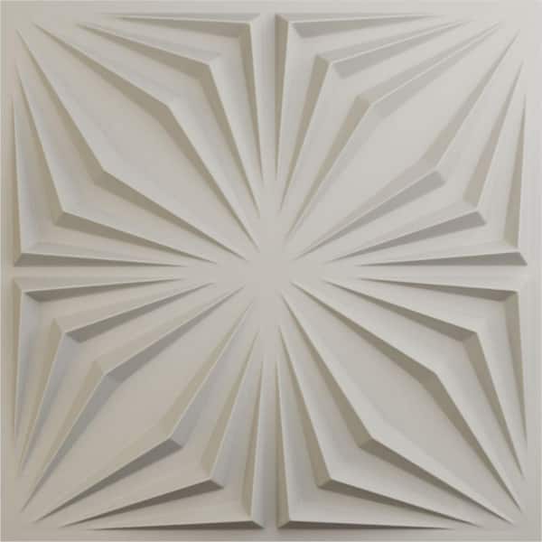 Ekena Millwork 19 5/8 in. x 19 5/8 in. Asher EnduraWall Decorative 3D Wall Panel, Satin Blossom White (12-Pack for 32.04 Sq. Ft.)
