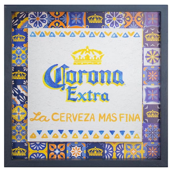 American Art Decor Framed Wall Art Prints -Home Decor for Living Room,Man Cave(Corona Extra Beer,14.25 in. x 14.25 in.)