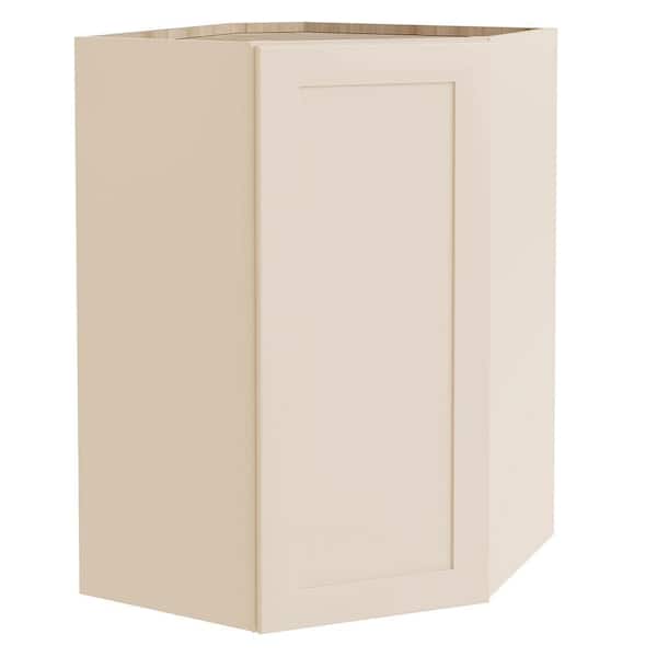 Newport 23 in. W x 15 in. D x 36 in. H Assembled Plywood Diagonal Wall Kitchen Cabinet in Blended Cream with Soft Close