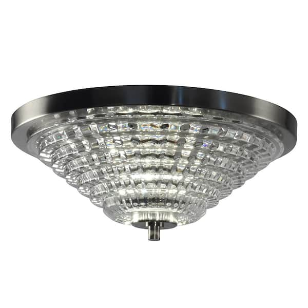 Wendy 18-Watt Satin Nickel Integrated LED Ceiling Flush Mount