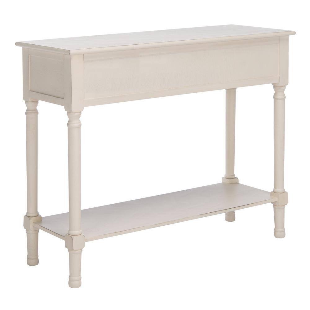 Distressed White 40" Modern Console Table with 2 Drawers