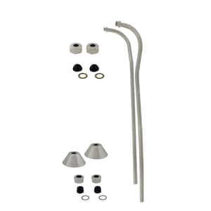1/2 in. x 21-1/2 in. Double Offset Bath Supply Lines for Clawfoot or Freestanding Bathtubs, Satin Nickel