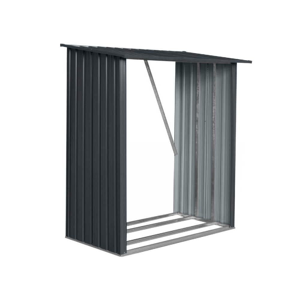 5 ft. W x 3 ft. D Metal Firewood Storage Shed with Sloped Roof for Indoor a