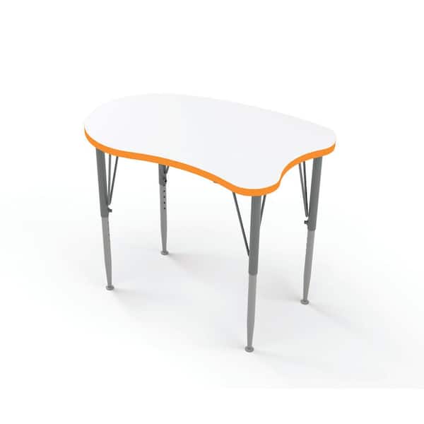 TOT MATE Versa Desk Curve Laminate Large Surface Tall Size Height Adjustable Kids Desk Classroom Table (Orange Grove 21-30 in. H)
