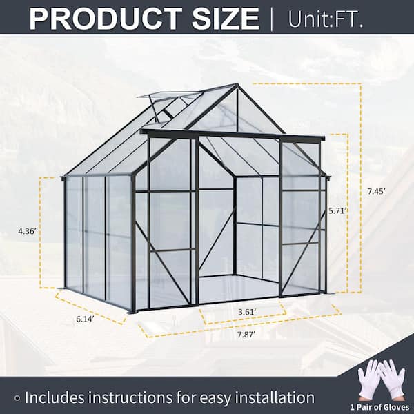 Storhaus 94 in. W x 73 in. D x 89 in. H Polycarbonate Greenhouse