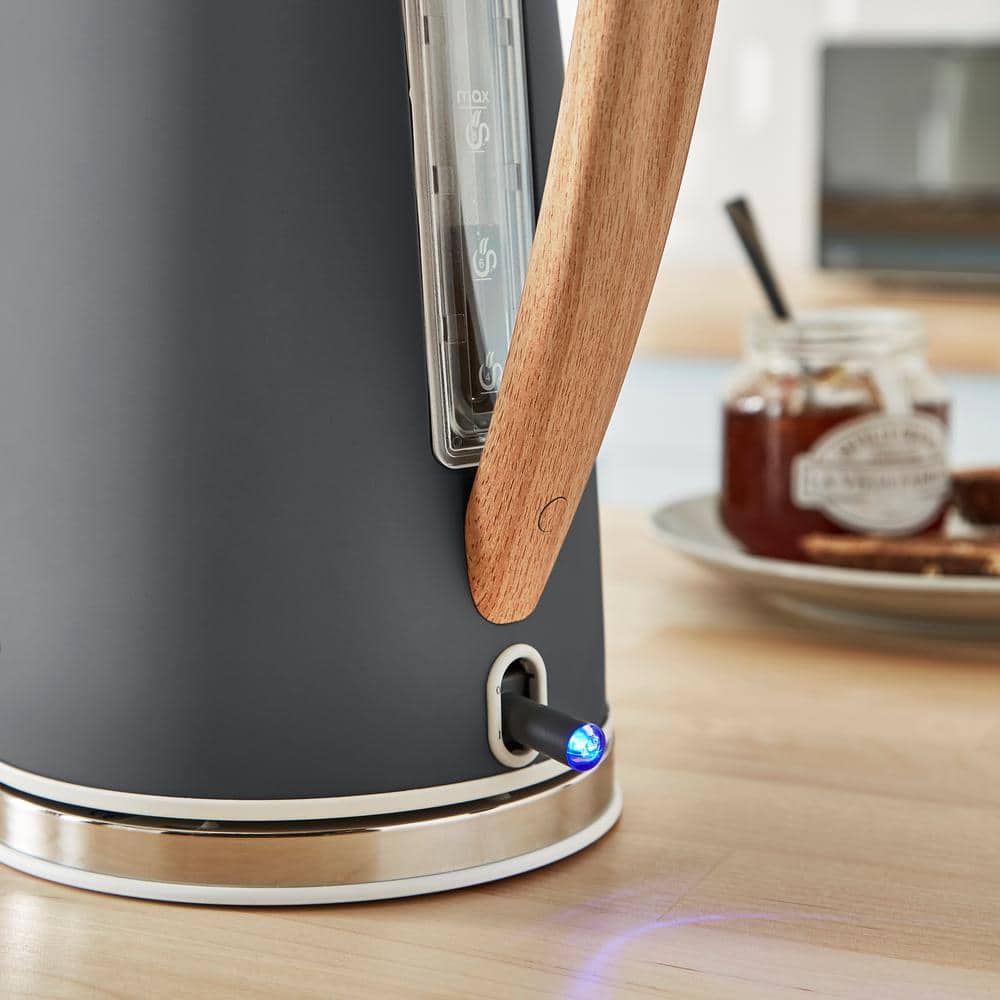 Swan Nordic Slate Grey 1.7L Cordless Kettle with Wood Effect Handle