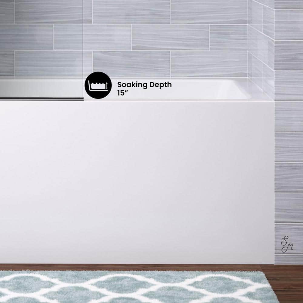 Voltaire 54" White Acrylic Alcove Bathtub with Apron