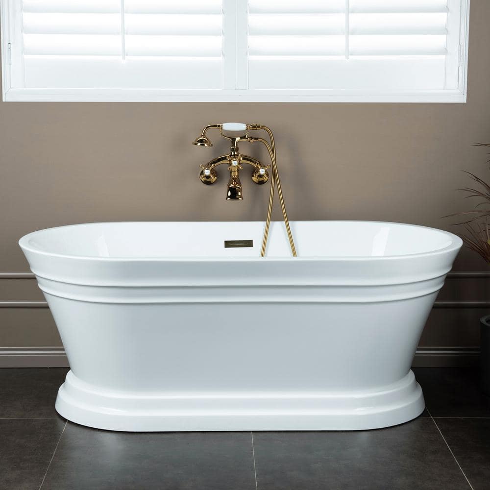 Polished Gold Stainless Steel Wall Roman Tub Faucet with Diverter