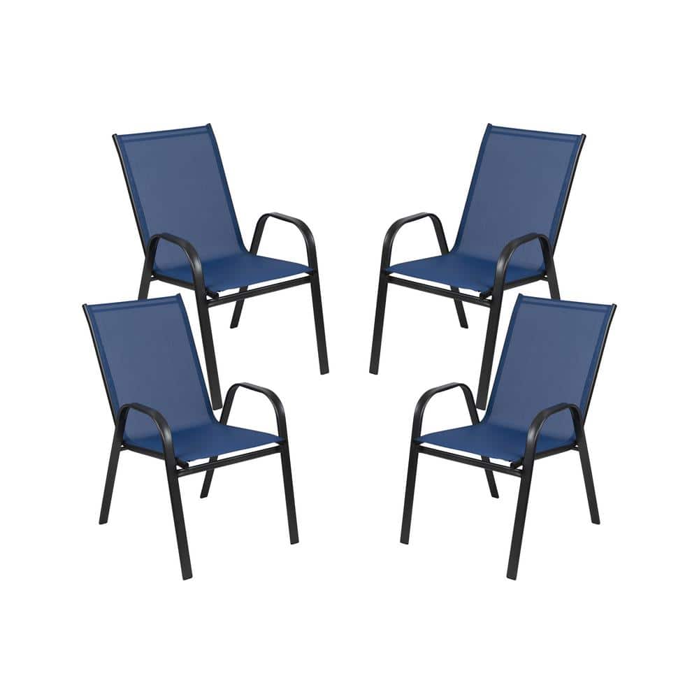 Carnegy Avenue Black Stackable Metal Outdoor Dining Chair in