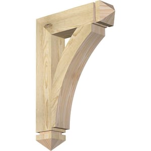 4 in. x 26 in. x 18 in. Douglas Fir Thorton Arts and Crafts Rough Sawn Bracket