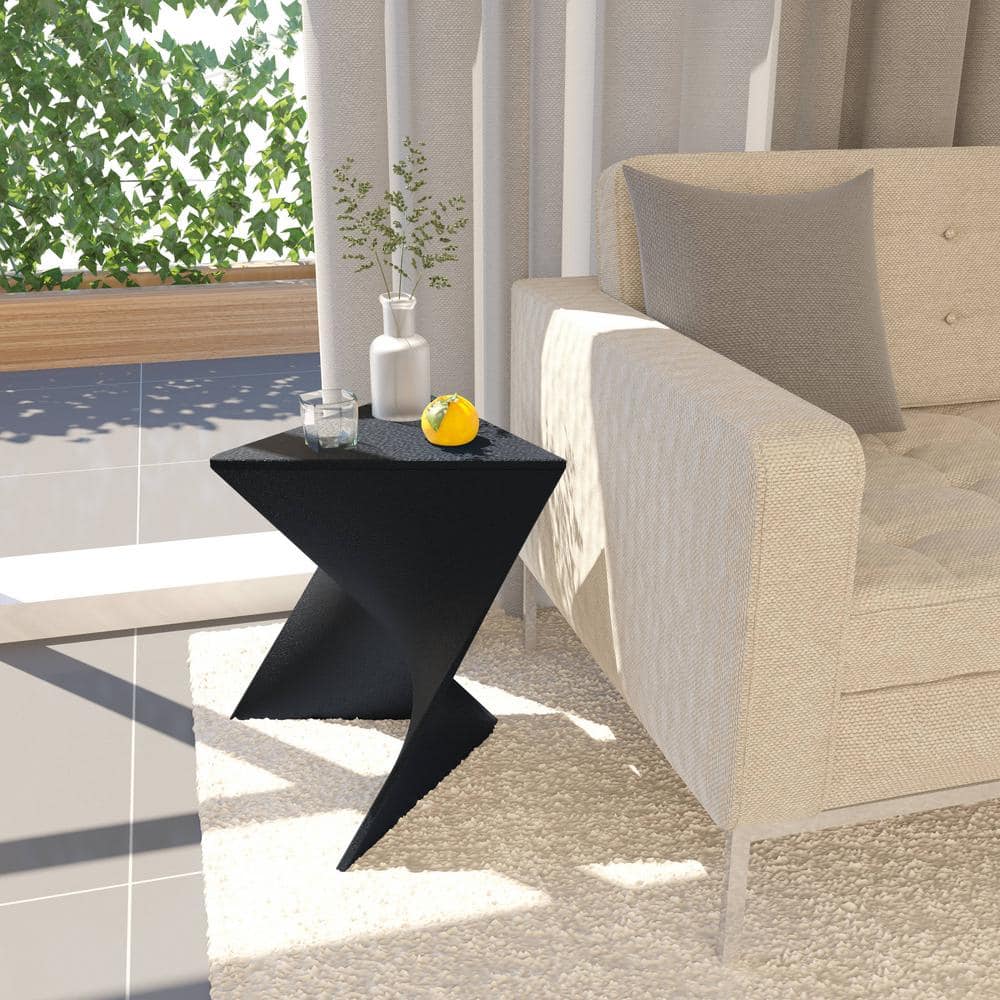 Randolph Triangular Modern Black Side Table
