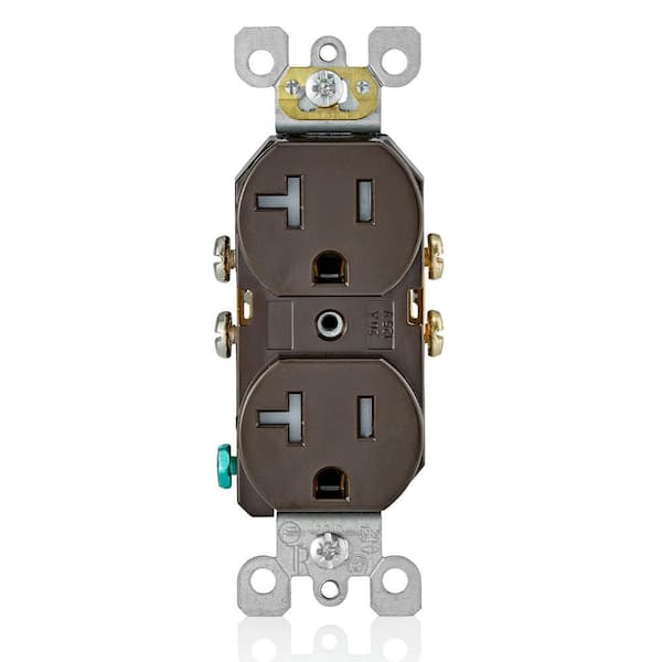 Leviton 20 Amp Residential Grade Self Grounding Tamper Resistant Duplex Outlet, Brown