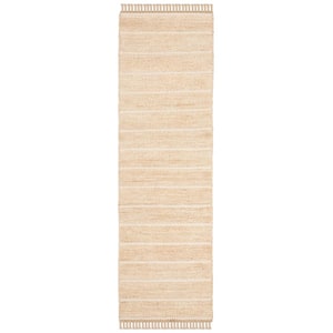 Natural Fiber Ivory 2 ft. x 8 ft. Solid Runner Rug