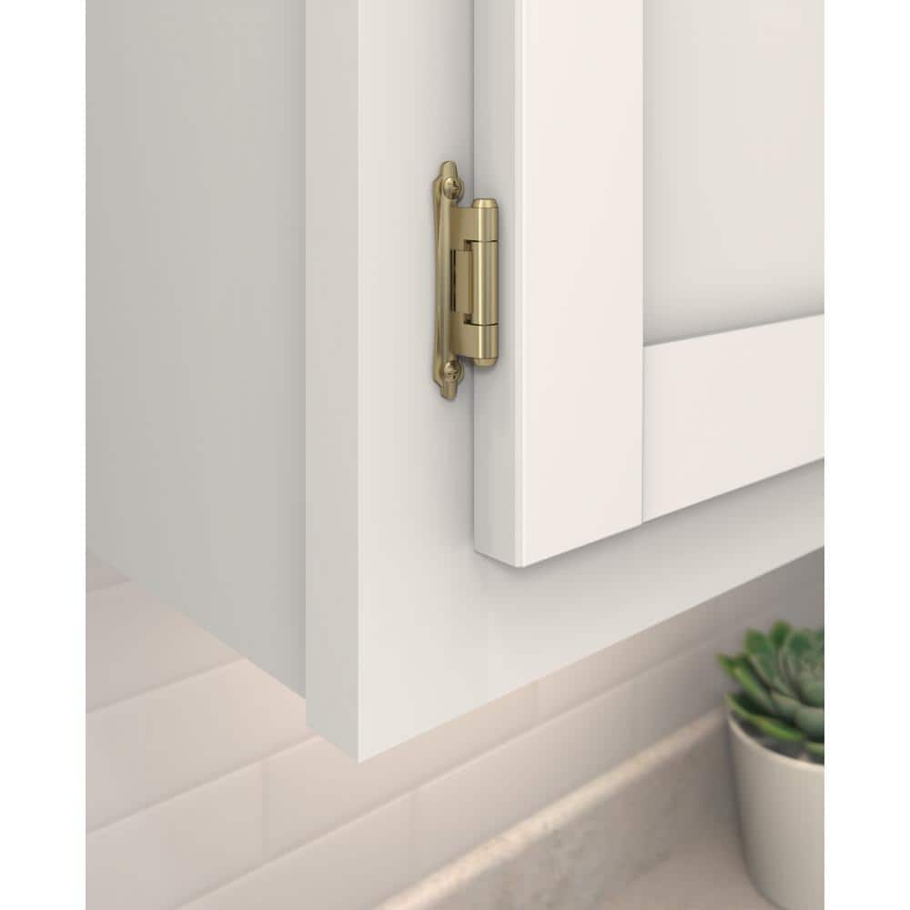 Golden Champagne 3/8 Inch Inset Self-Closing Cabinet Hinge