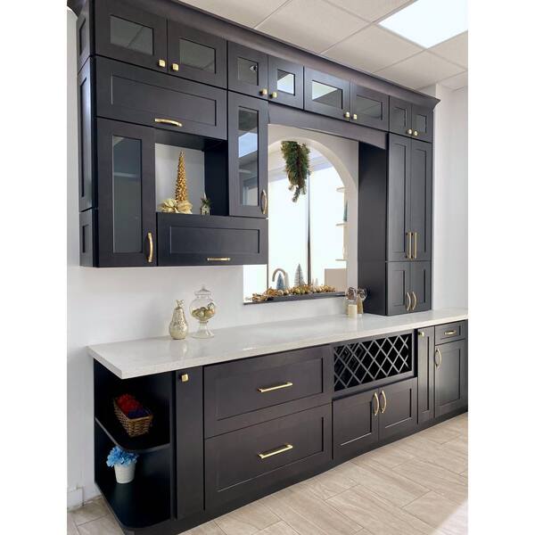 Bremen Cabinetry Bremen Ready to Assemble 12x34.5x24 in. Shaker Base Cabinet with 1-Door and 1-Drawer in Espresso