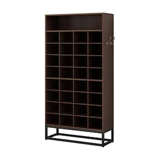 60.63 in. H 32-Pair Brown Shoe Rack