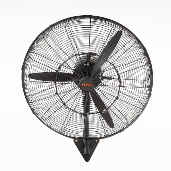 Black 24 in. 3-Speed Industrial High Velocity Wall Mount Fan for Warehouse, Greenhouse, Workshop, Patio, Basement