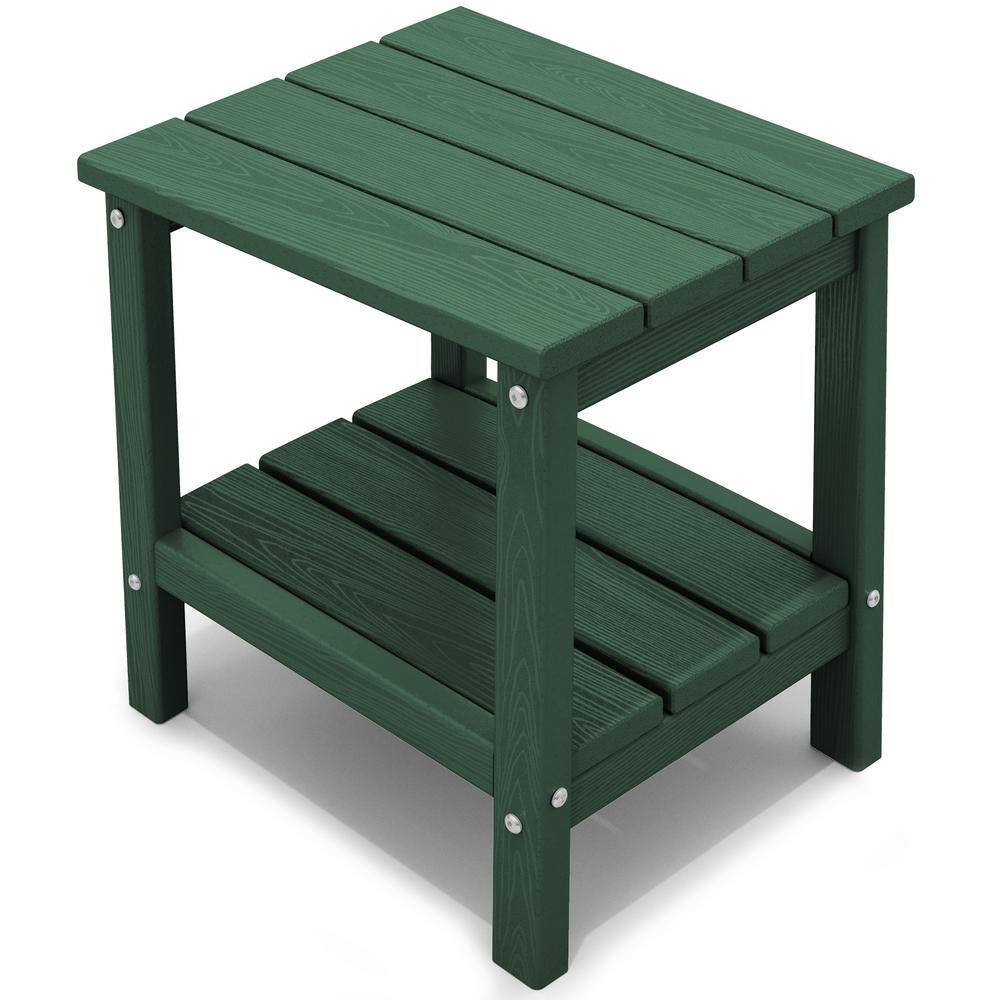 JEAREY Green Rectangle Resin Outdoor Side Table SCCJ-Green - The Home Depot