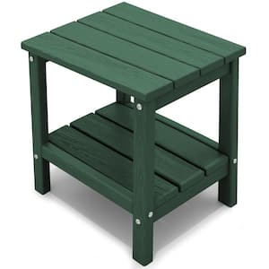 Green Rectangle Resin Outdoor Side Table