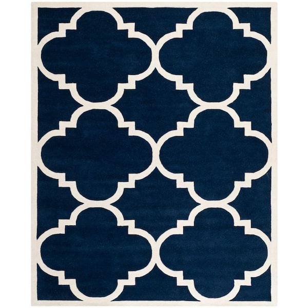 SAFAVIEH Chatham Dark Blue/Ivory 8 ft. x 10 ft. Area Rug