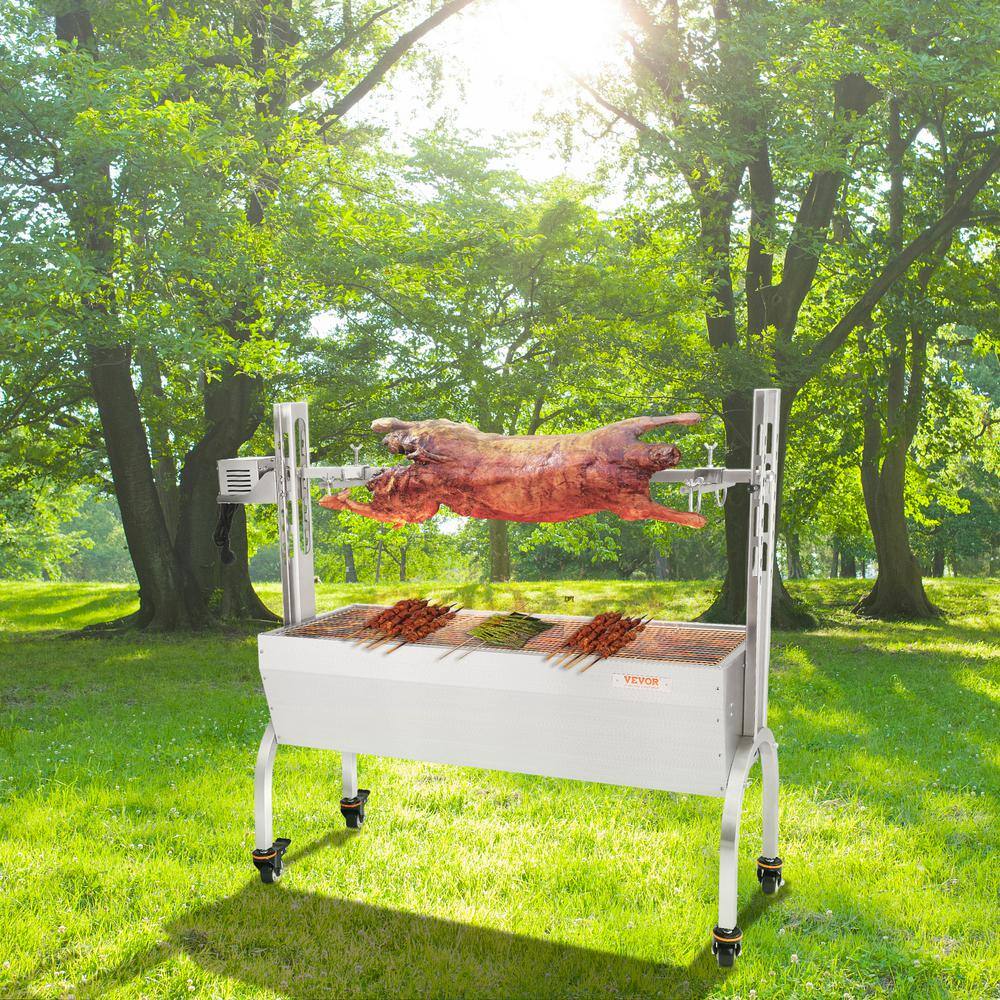 VEVOR 46" Stainless Steel Rotisserie Grill with Adjustable Height