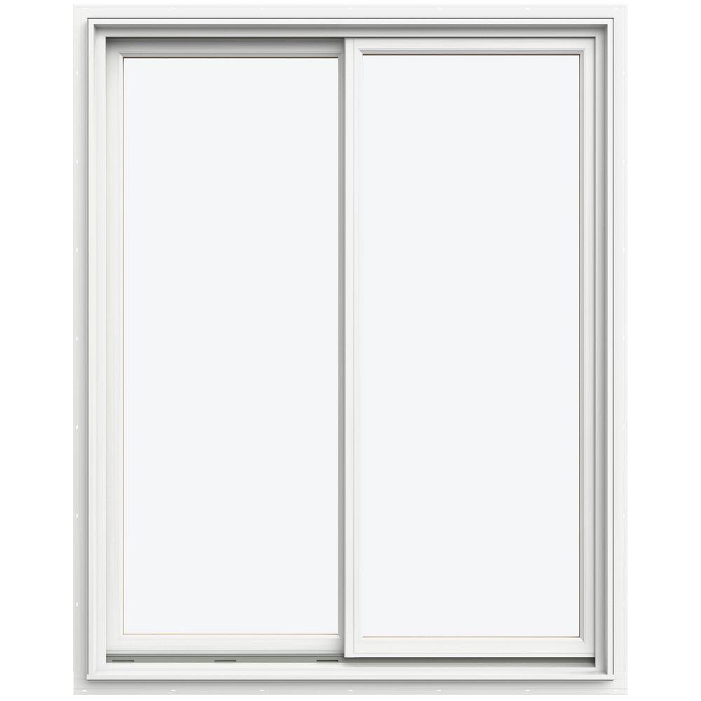 JELD-WEN 47.3125 in. x 59.5625 in. W-5500 Left-Hand Sliding Wood Clad ...