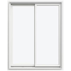 JELD-WEN 47.3125 in. x 59.5625 in. W-5500 Left-Hand Sliding Wood Clad ...