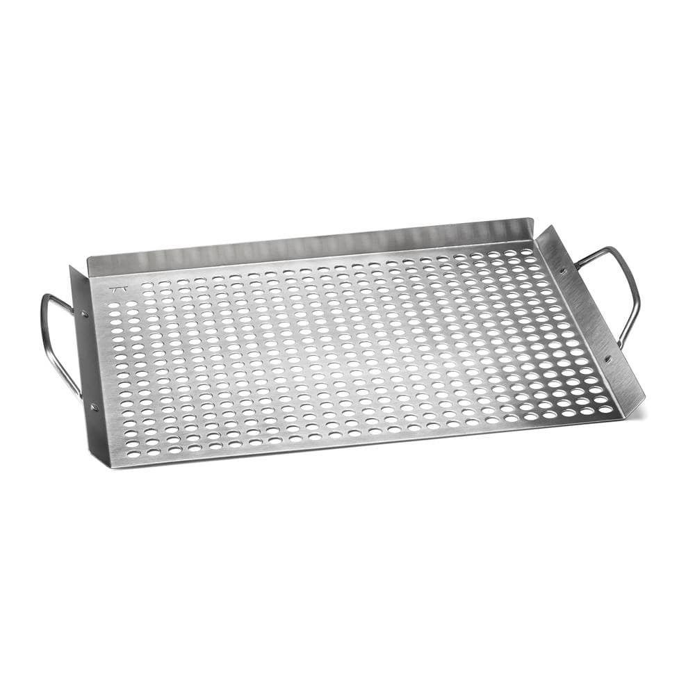 Outset Stainless Steel Perforated Grill Topper Grid with Handles
