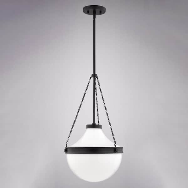 VAXCEL Lincoln 1-Light 12.75 in. Wide Matte Black Globe Mini