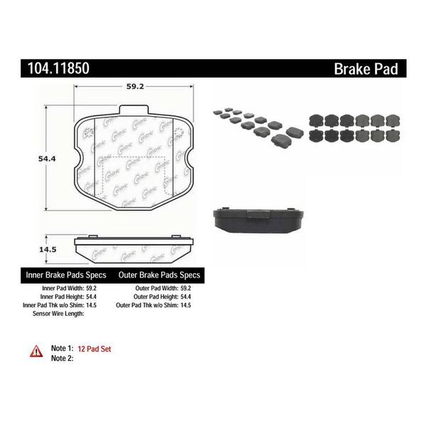 Centric Parts Disc Brake Pad Set 2010-2013 Chevrolet Corvette