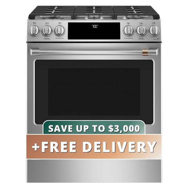 30 in. 5.6 cu. ft. Smart Slide-In Gas Range in Stainless Steel with True Convection, Air Fry