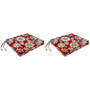 19 in. L x 17 in. W x 2 in. T Outdoor Rectangular Chair Pad Seat Cushion in Daelyn Cherry (2-Pack)