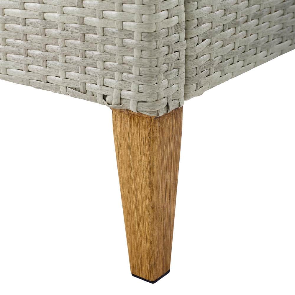 Gray Wicker Outdoor Accent Chairs with Cushions, 2-Piece Set