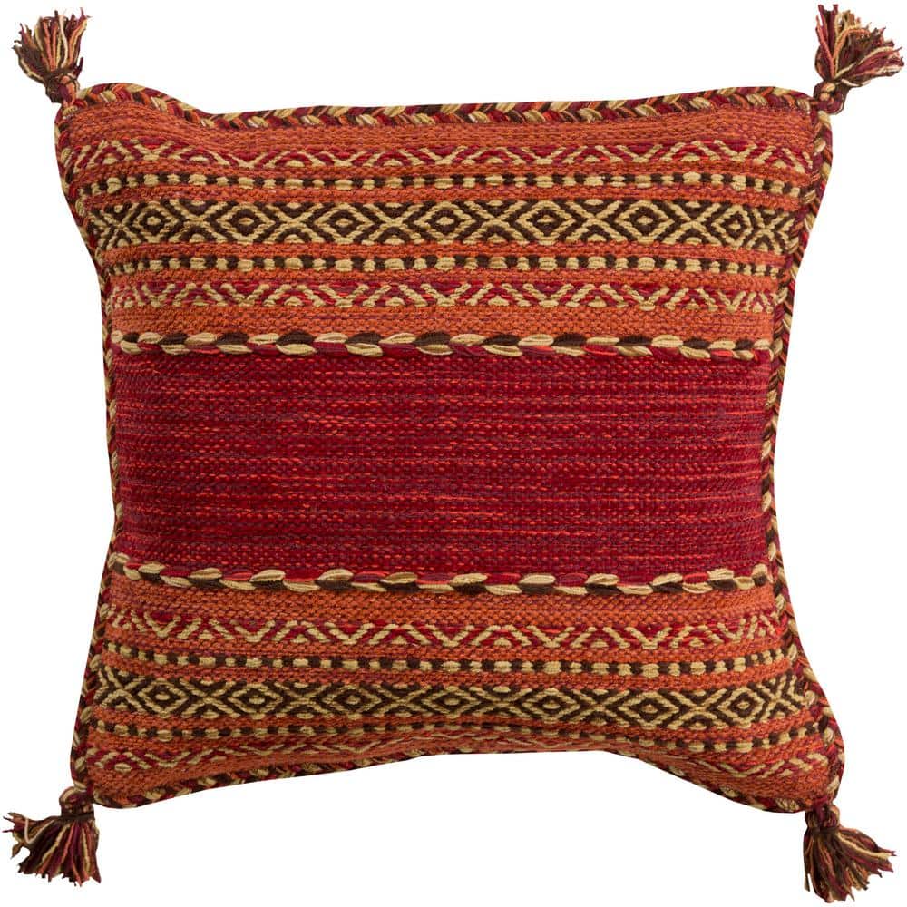 Artistic Weavers Ganale Red Striped Polyester 18 in. x 18 in. Throw