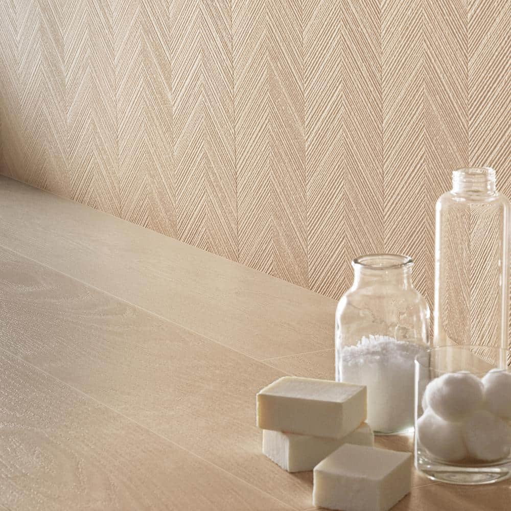 Oakwood Almond Brown Large Matte Ceramic Wall Tile