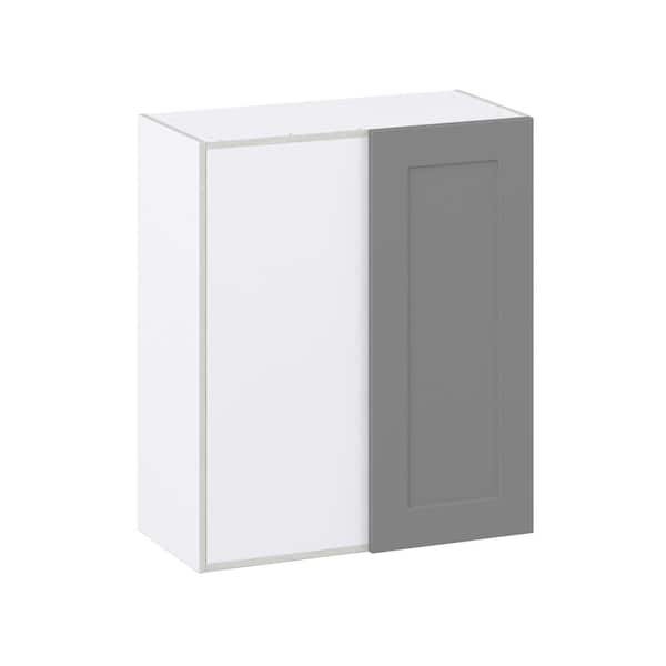 J COLLECTION Roseland 30 in. W x 14 in. D x 35 in. H Assembled Shaker Blind Wall Corner Kitchen Cabinet in Slate Gray