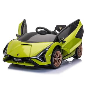 Licensed Lamborghini Sian 12-Volt Kids Electric Ride On Car with Remote Control, Green