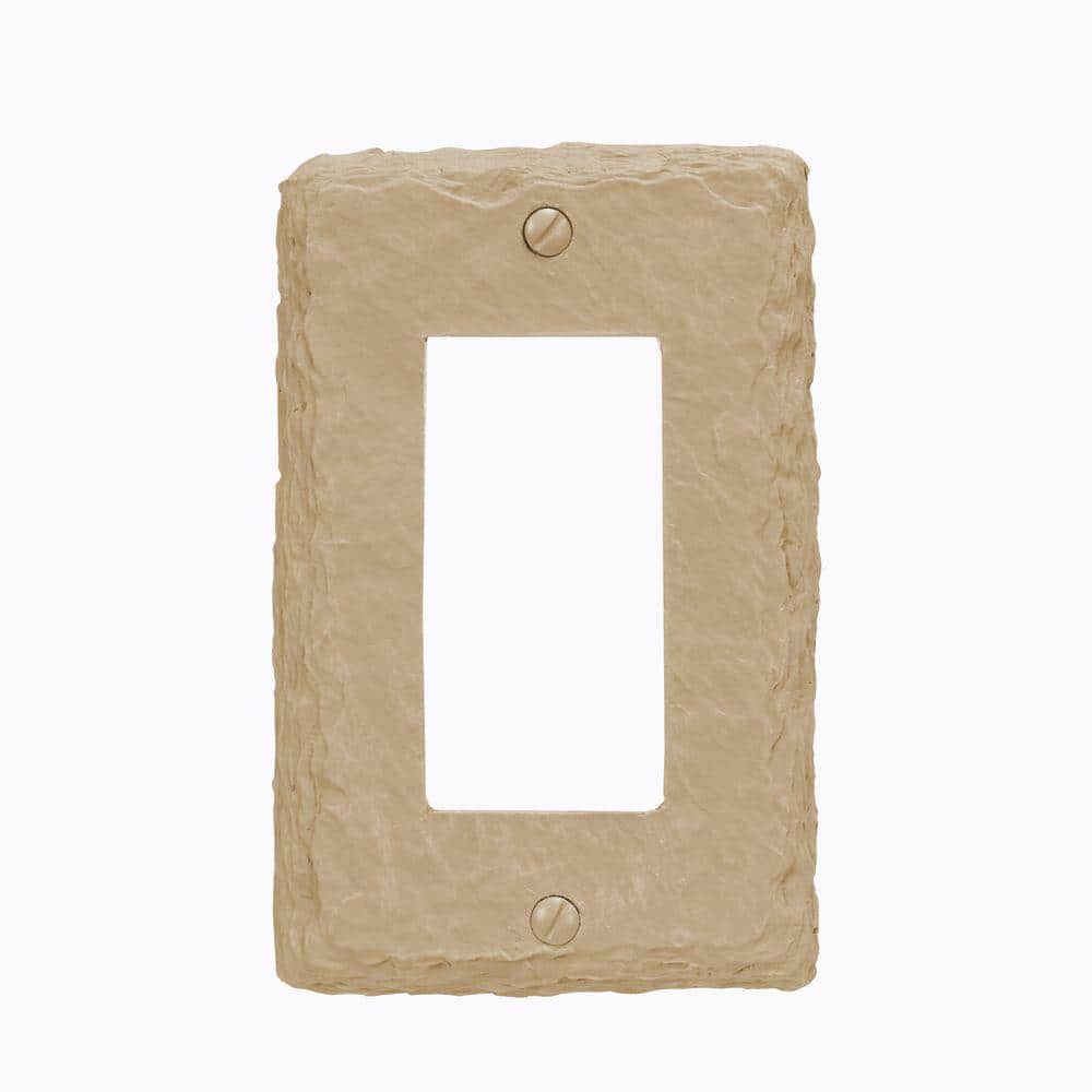 Almond Faux Slate Single Rocker Resin Wallplate