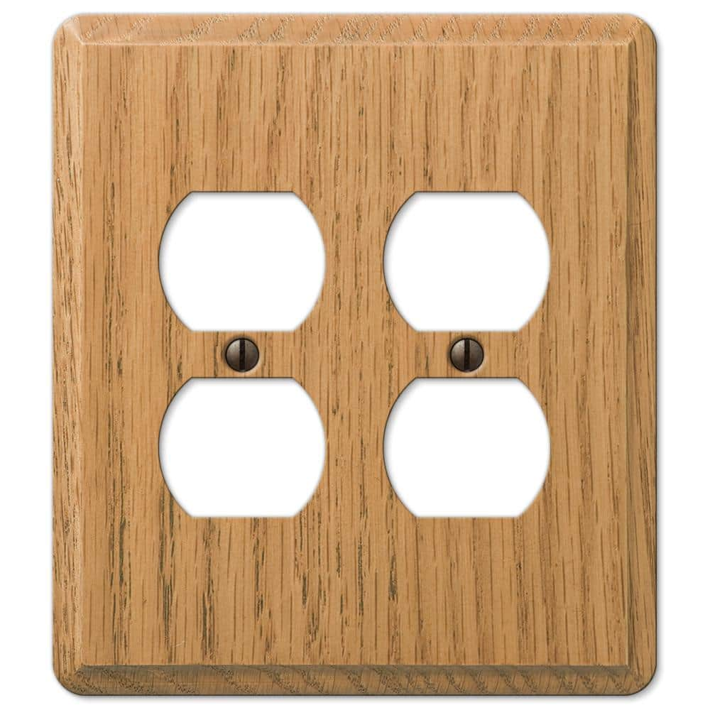 AMERELLE Contemporary 2 Gang Duplex Wood Wall Plate - Light Oak 901DDL ...