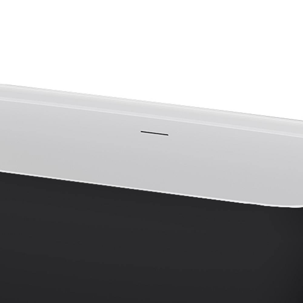 Panya 63'' Black and White Freestanding Acrylic Soaking Bathtub
