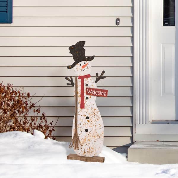 Metal Snowman Let It Snow 4x6 Picture Frame Stand