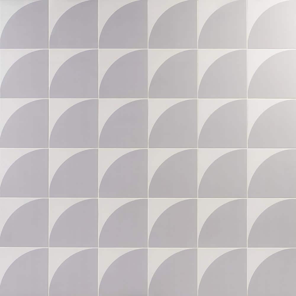 Tarin 8" x 8" Gray Matte Porcelain Wall and Floor Tile