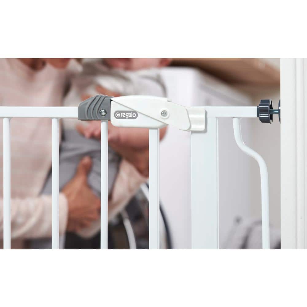 Extra Tall White Metal Walk Through Baby Gate