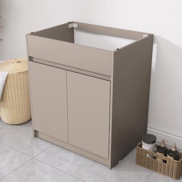 29.5 in. x 22.4 Honeycomb Aluminum Kitchen Cabinet Freestanding Bath Vanity Cabinet without Top in Beige Unassembled
