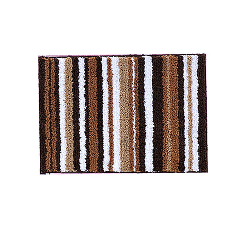 Griffie Brown and White Polyester Tufted Bath Rug Set