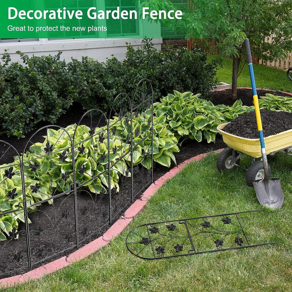 Black Metal Decorative Garden Border Fence Panels
